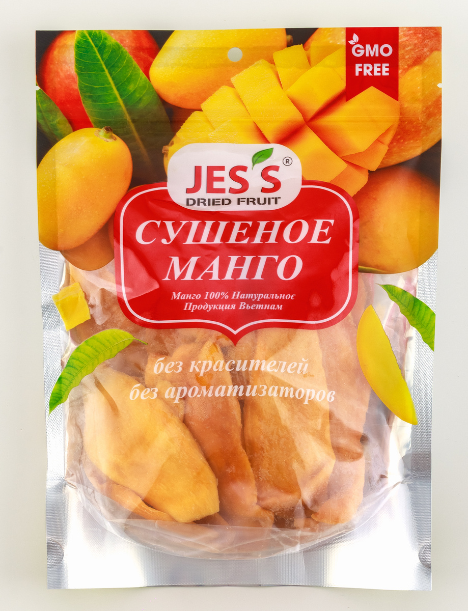 Манго сушеный натуральный без сахара, язычки JES'S (Вьетнам), 500 г ...