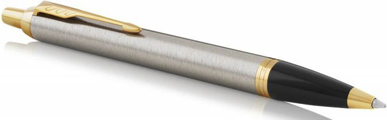 Ручка шариковая PARKER "IM Core Brushed Metal GT", корпус серебристый матовый лак, позолоченные детали, #1