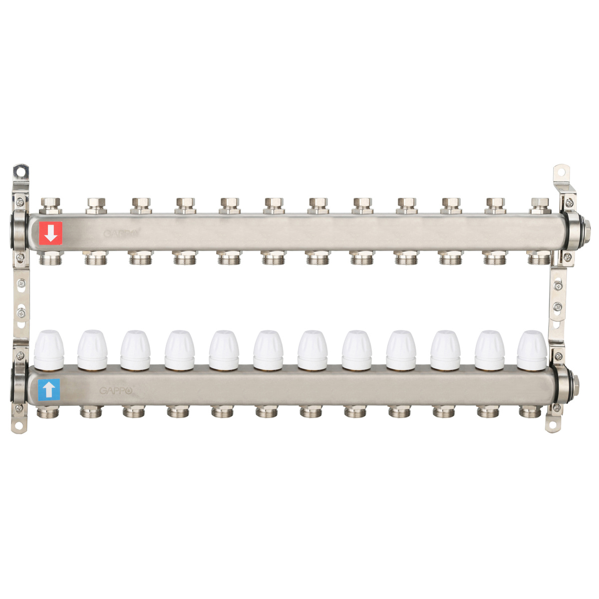 Коллектор регулируемый с запорными клапанами из нержавеющей стали Gappo ...