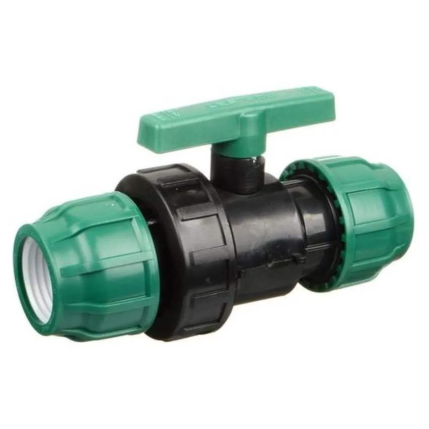 Шаровой кран ПНД 50 мм (Компрессионный фитинг для полиэтиленовой трубы ...