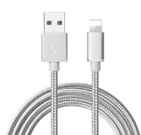 Кабель USB Lightning 2.4A / DE_VA ELECTRIC, серебристый / Шнур для зарядки телефона / Провод Usb / Быстрая зарядка / Кабель для Iphone 11/ 12/ 13/ Pro/ ProMax/ Зарядный кабель для телефона / Кабель для зарядки телефона. Спонсорские товары