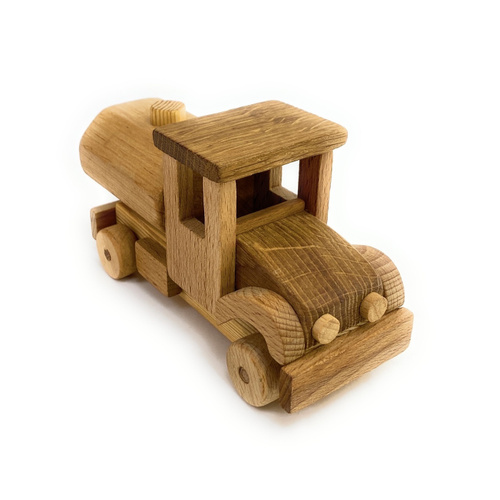 igrushka detskaya mashina benzovoz iz naturalnogo dereva