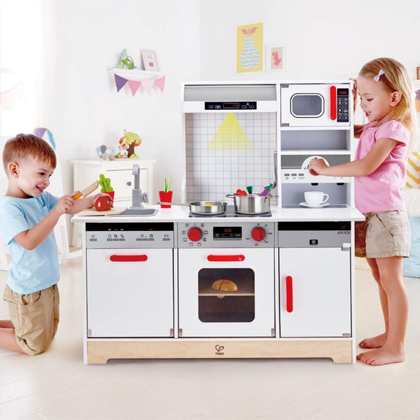 Деревянная игровая кухня для детей "All-in-1", 15 предметов в наборе ...