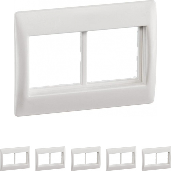 Рамка и суппорт IEK Праймер на 4 модуля белые (комплект из 5 шт ...