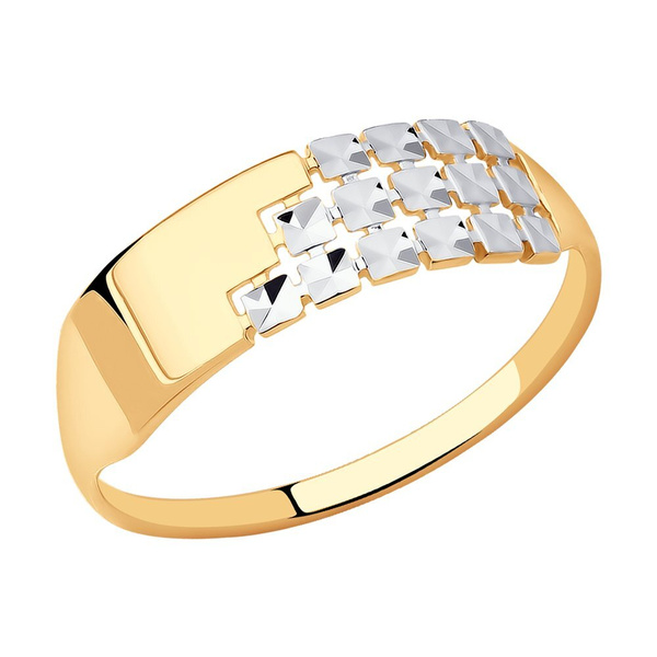 Кольцо золотое женское 585 пробы с алмазной гранью, 017325 - купить с ...