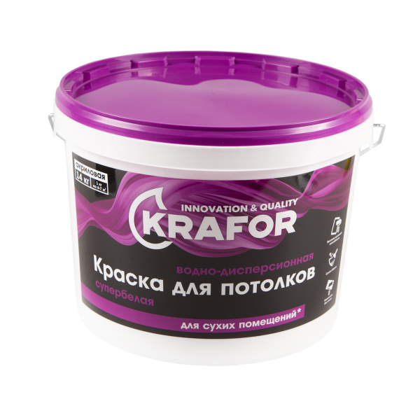 Краска Krafor 555, Водно-дисперсионная, белый - купить в интернет ...