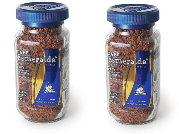 2 банки кофе растворимого "Cafe Esmeralda"/Эсмеральда "Без кофеина" 200 ...