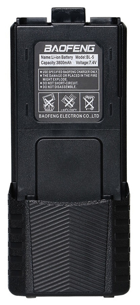 Аккумулятор повышенной емкости (3800мАч) для рации Baofeng UV-5R ...