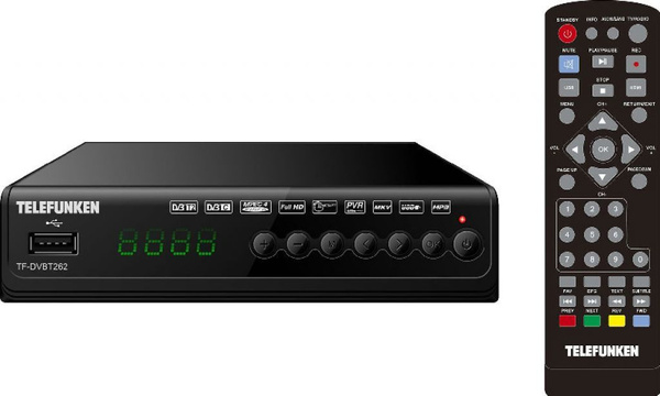ТВ-ресивер Telefunken TF-DVBT262, черный купить по выгодной цене в ...
