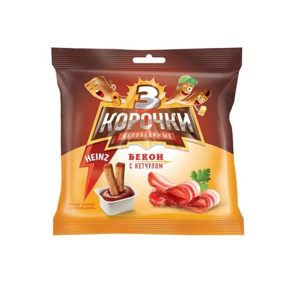 Сухарики 3 Корочки, Бекон Кетчуп Хайнц, 30 шт по 60 г + 25 г - купить с ...