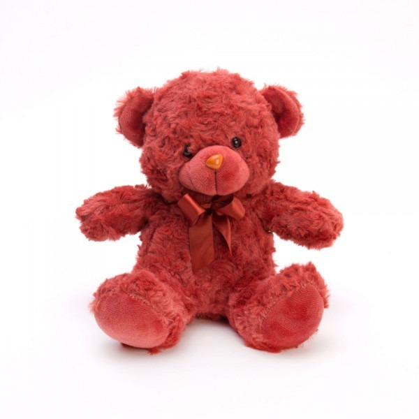 Пушистая мягкая игрушка "Кудрявый Мишка" 22 см красный MUSADIK TOY ...