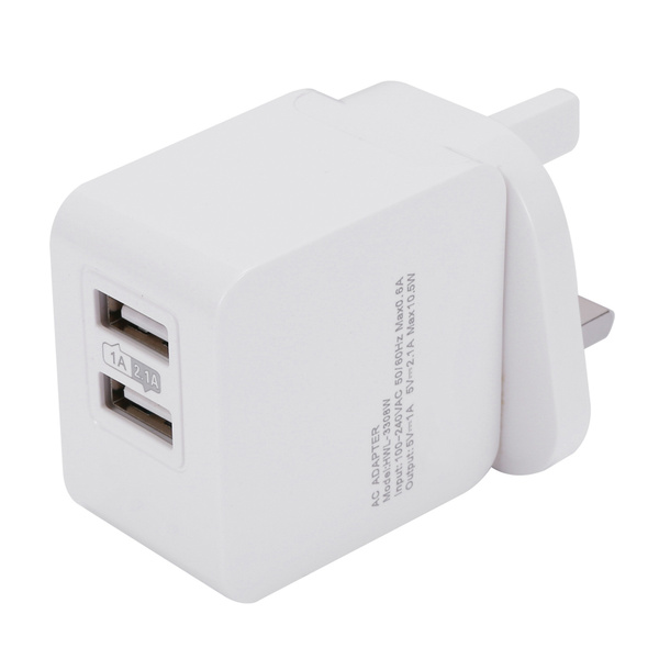 2 порта USB, 1 А, 2,1 А. Дорожное зарядное устройство, совместимое со ...