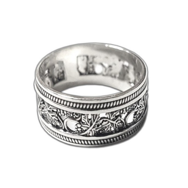 Кольцо женское широкое серебряное 925 пробы купить на OZON по низкой ...