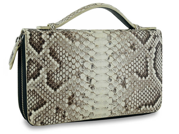 Большой мужской клатч с ручкой из натуральной кожи питона - купить с ...