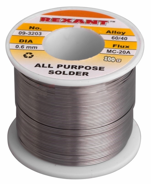 Припой с канифолью Rexant 100g DIA 1.0mm 09-3203 - купить с доставкой ...