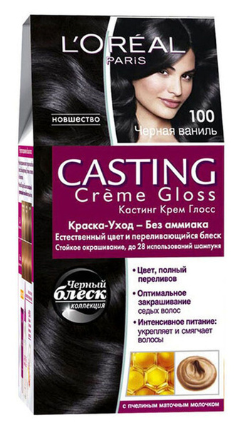 L'Oreal Paris Краска для волос Casting Creme Gloss 100 Чёрная ваниль ...