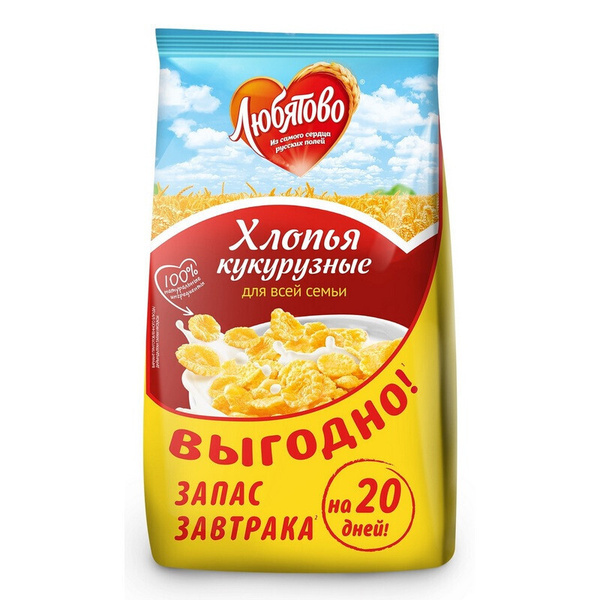 Хлопья кукурузные Любятово, 600 г - купить с доставкой по выгодным ...