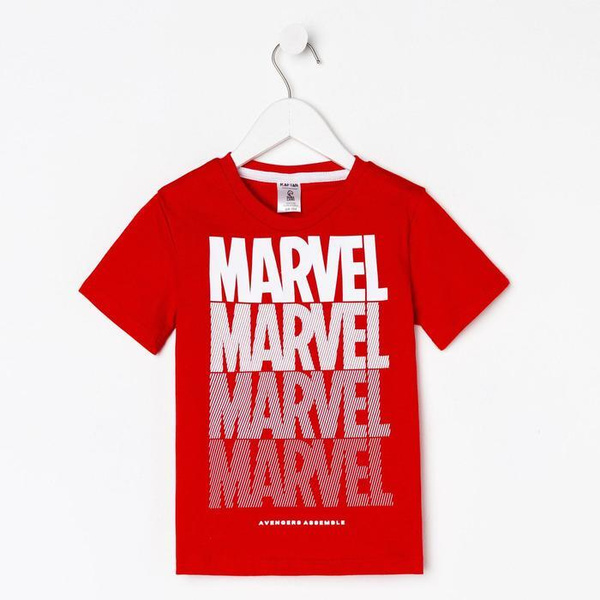 Футболка Marvel, размер 134, 140, цвет красный, хлопок 100% - купить по ...
