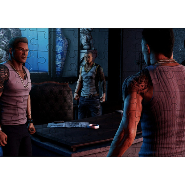 Пазл Картонный 29x20 см Sleeping Dogs (слипинг догс, персонажи, город ...