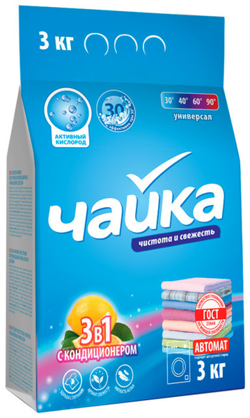Чайка Стиральный порошок 3000 г Для цветных тканей - купить с доставкой ...