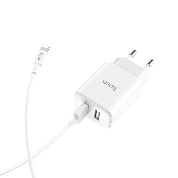 Сетевое зарядное устройство СЗУ, 2 USB 2.1A (C62A), HOCO, Lightning ...