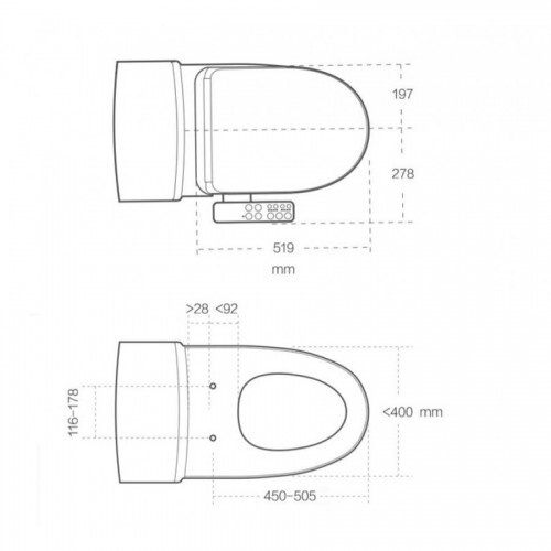 Электронное биде/ Крышка-биде/Умное сиденье для унитаза с подсветкой ...