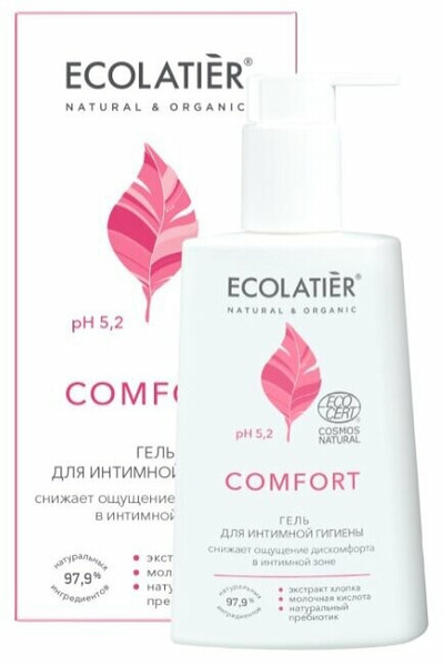 ECOLAB Ecolatier Гель для интимной гигиены Comfort с дозатором, 250 мл ...