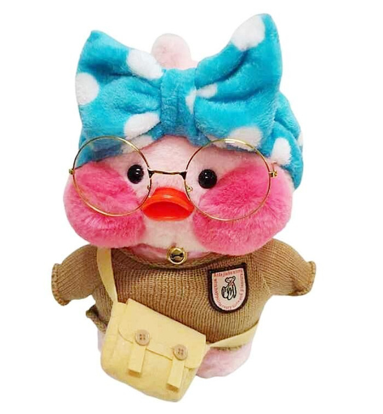 Утка мягкая игрушка / Плюшевая уточка lalafanfan duck / Утенок в очках ...