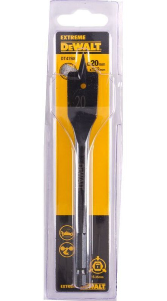 Сверло перьевое по дереву DeWALT DT4768 EXTREME IMPACT 20х152 мм купить ...