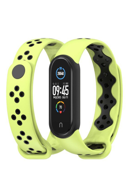 Ремешок для Xiaomi Mi Band 5 и Mi Band 6 силиконовый с перфорацией для ...