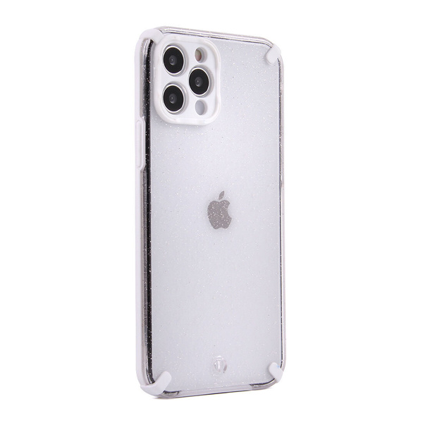чехол для iPhone 12 Pro Max / айфон 12 про макс с блестками, белый ...