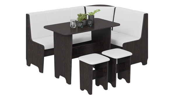 Кухонный уголок Техас, Венге, Экокожа белая - купить с доставкой по ...