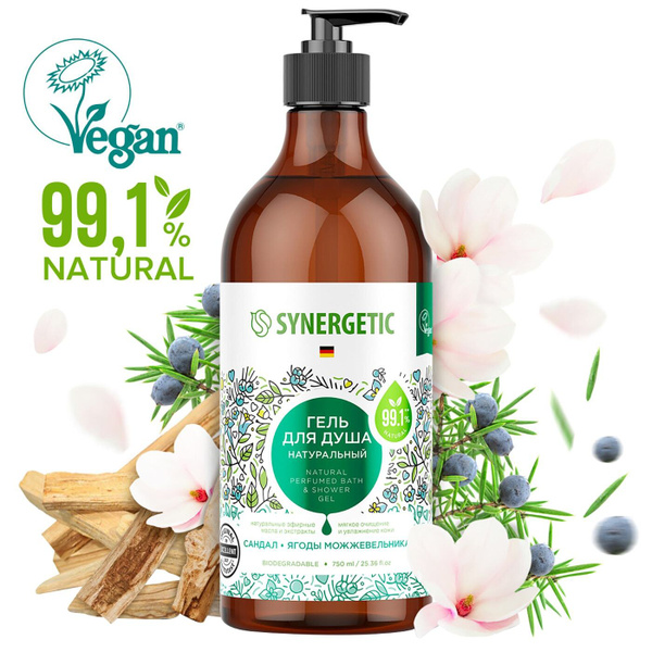 Synergetic / Гель для душа Synergetic Сандал и ягоды можжевельника ...