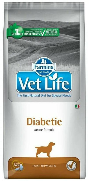 Сухой корм Farmina Vet Life Diabetic Canine, для собак, управление ...