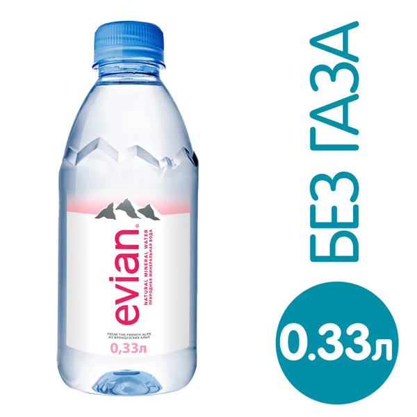 Вода минеральная Evian / Эвиан негазированная ПЭТ 0.33 л (24 штук ...