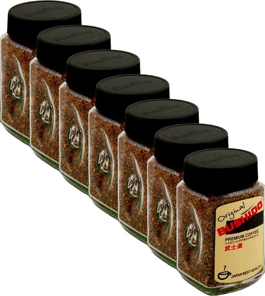 Кофе Bushido Original растворимый 100 г в упаковке, комплект 7 упаковок ...