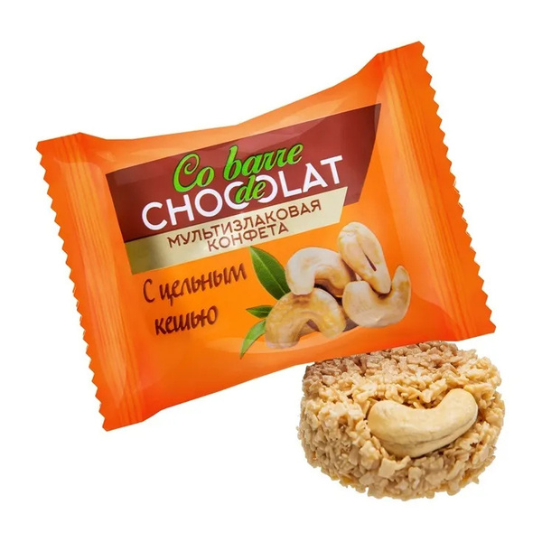 Co Barre de Chocolat в белой глазури с цельным кешью, 2кг (коробка ...