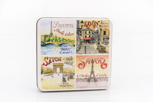 Набор твердого мыла для рук и тела из 4 кусков в металлической коробке ...