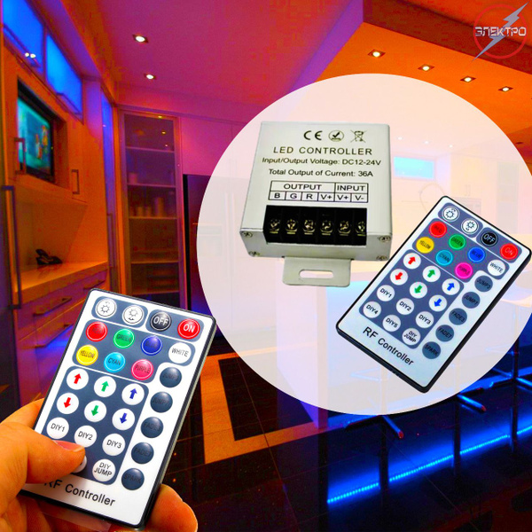 Пульт 12/24 кнопка РБВ 36A PGB, контроллер для управления RGB ...