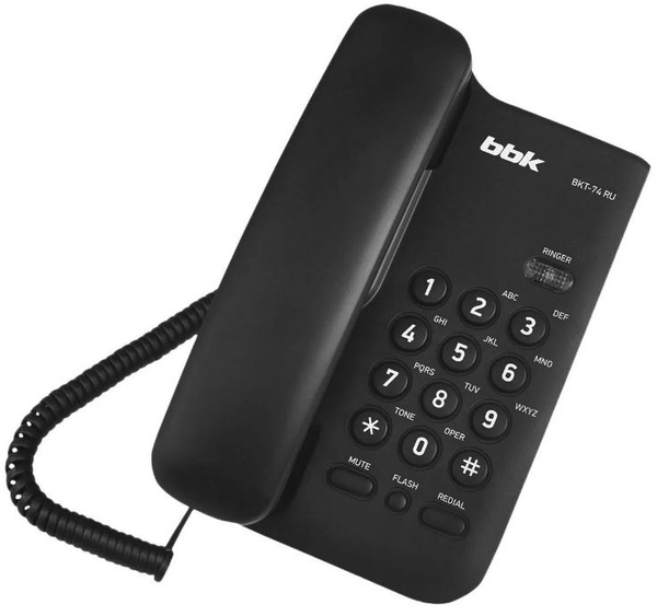 Телефон проводной BBK BKT 74 RU (черный) - купить с доставкой по ...