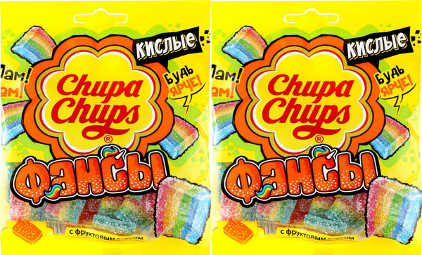 Жевательный мармелад Chupa Chups Фансы, комплект: 2 упаковки по 70 г ...