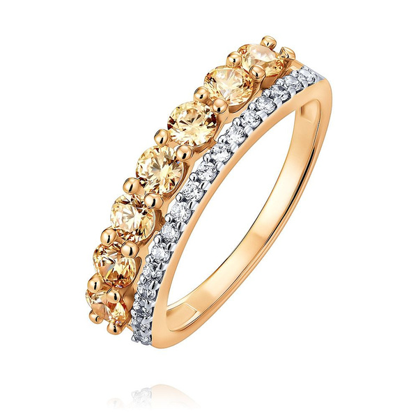 АДАМАС Золотое кольцо женское 585 пробы обручальное, помолвочное с ...