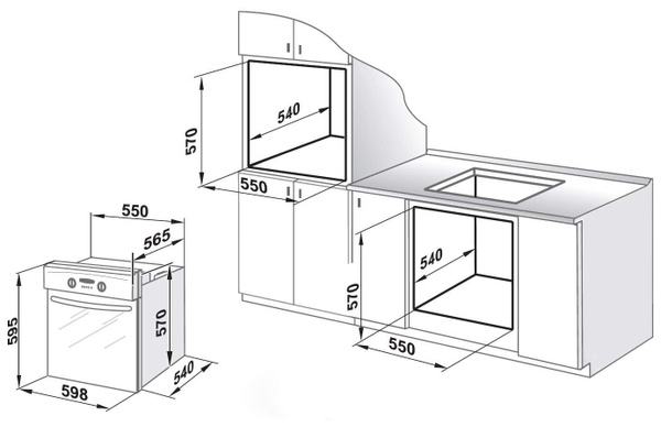 Духовой шкаф гефест размеры