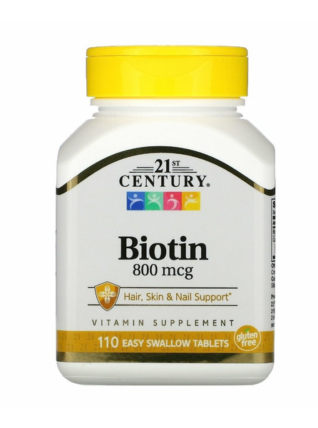 Биотин 21st Century Biotin 800 мкг, 110 таблеток - купить с доставкой ...