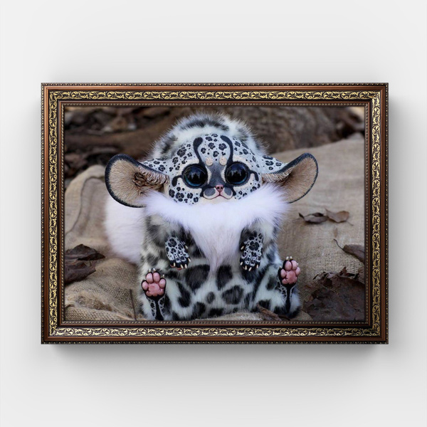 Картина на холсте в коричневой раме "Глазоух (мексиканский милые ...