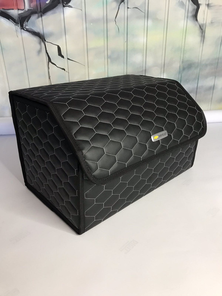 Органайзер в багажник автомобиля из эко кожи черный с логотипом Шевроле ...