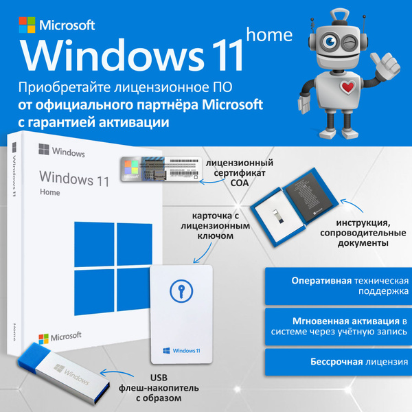 Microsoft Windows 11 Home (домашняя) USB BOX купить по низкой цене с ...