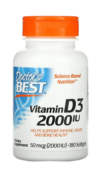 Пищевая добавка Doctors Best Vitamin D3 2000 IU 50 mcg Витамин Д3 2000 ...