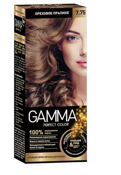 GAMMA Perfect color Краска для волос 7.75 Ореховое пралине - купить с ...