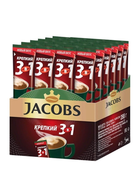 Кофе растворимый 3 в 1 Крепкий в пакетиках Якобс Монарх, Jacobs, 24 шт ...